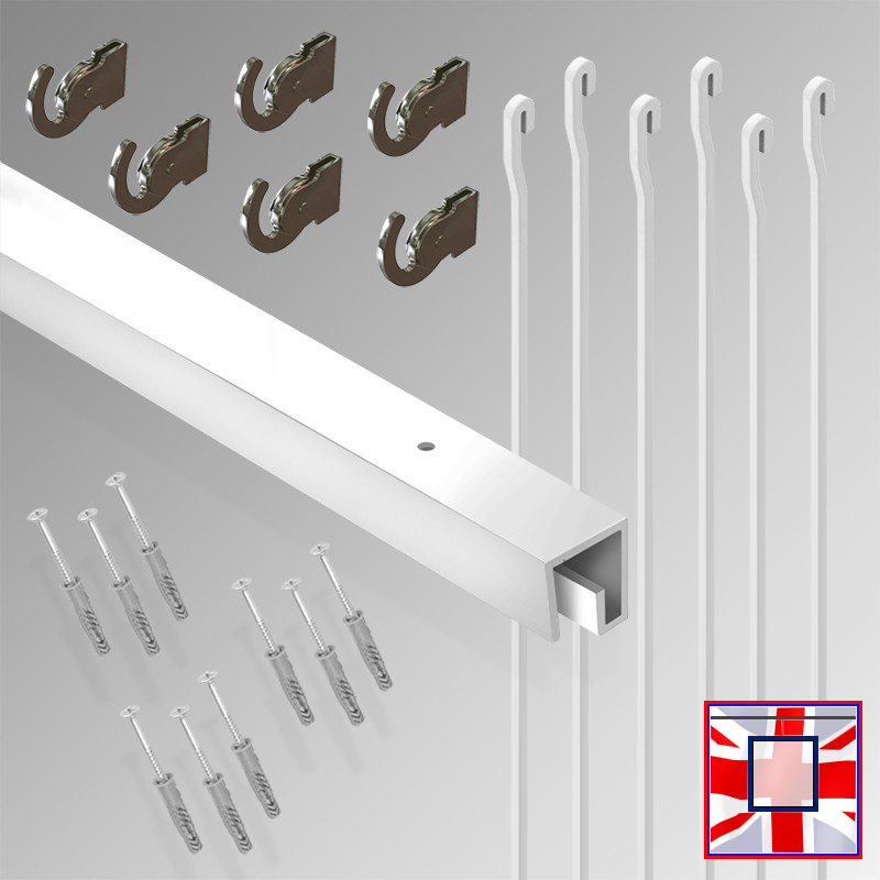 3m All-in-One Gallery Display Kit – HD Ceiling Rail, Heavy Hanging Rods & Picture Track Set