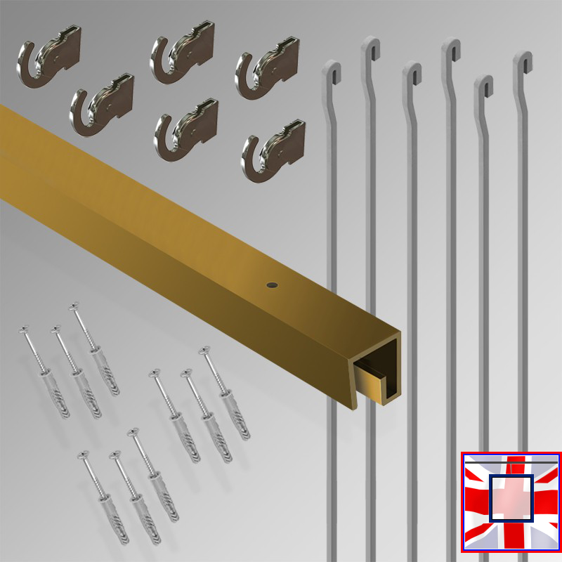 3m All-in-One Gallery Display Kit – HD Ceiling Rail, Heavy Hanging Rods & Picture Track Set