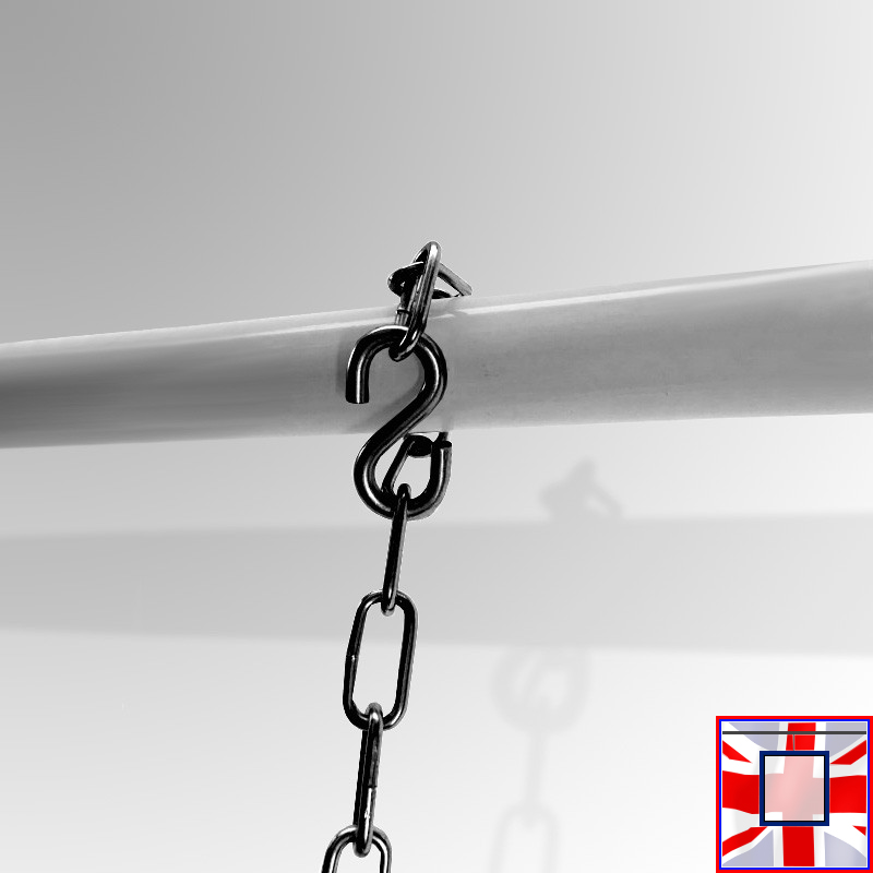 Black Picture Hanging Chain with Classic Brass Decorative Hangers