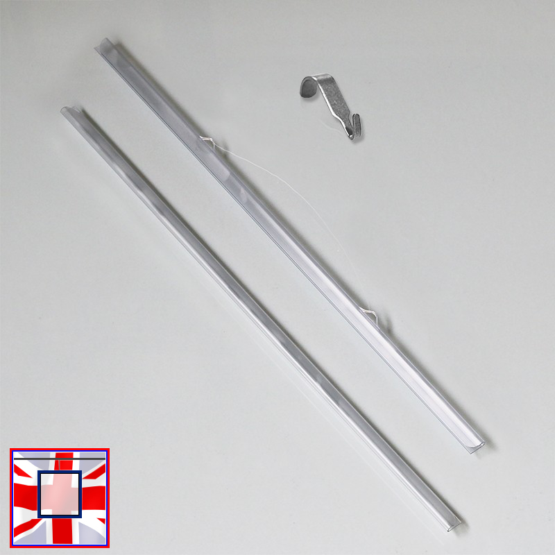 Metal Poster Hangers Set, Moulding Hook & Aluminium Strips with Dado Hooks Kit (Silver, Black, White)