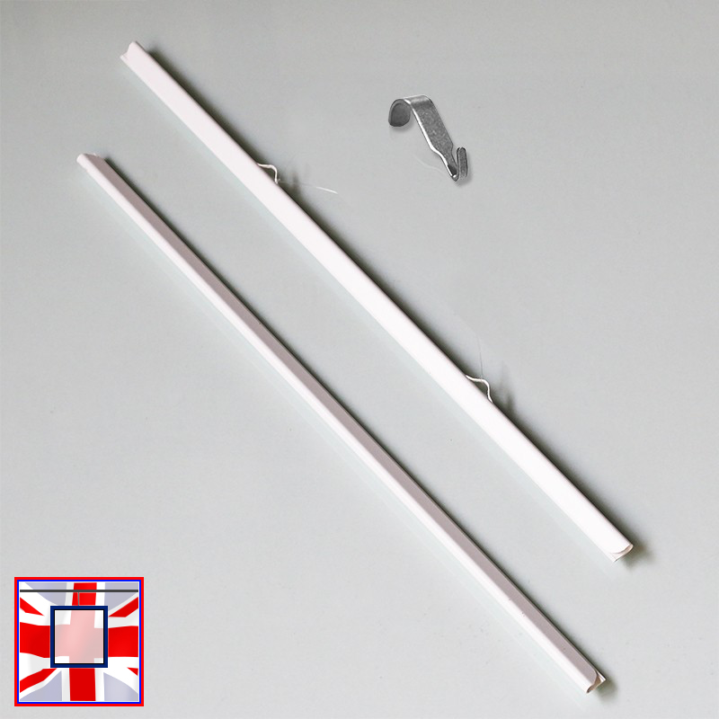 Metal Poster Hangers Set, Moulding Hook & Aluminium Strips with Dado Hooks Kit (Silver, Black, White)