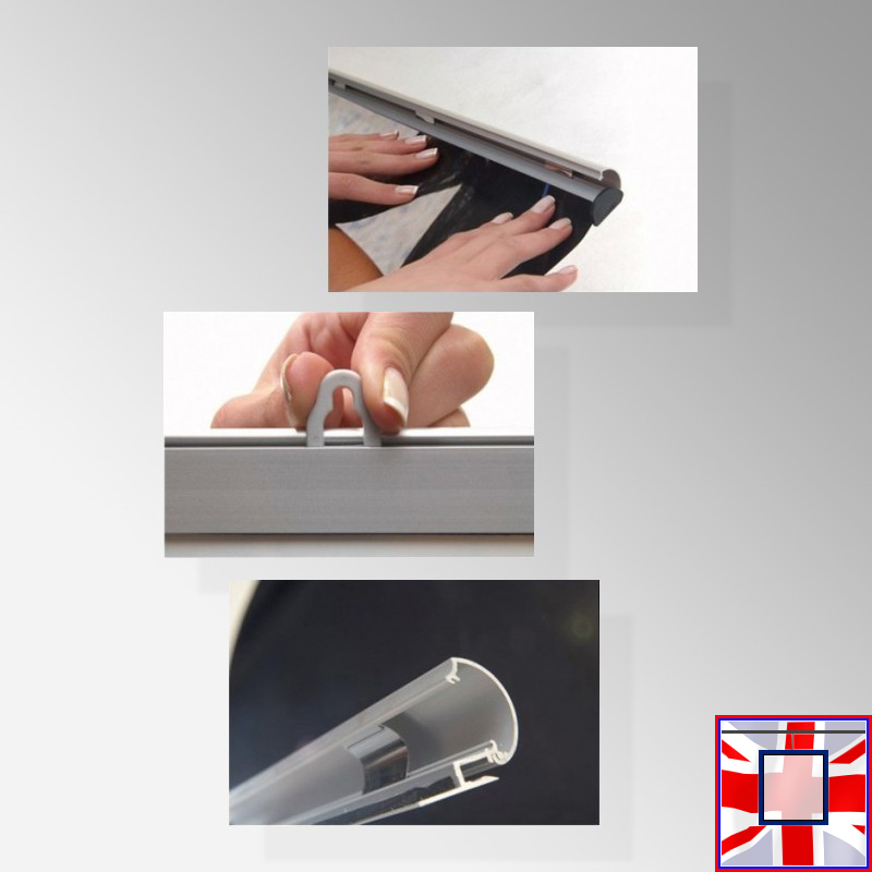 Metal Poster Snap Hangers for Paper Sizes A4 to A0 & B3 to B0 (White, Silver, Black)