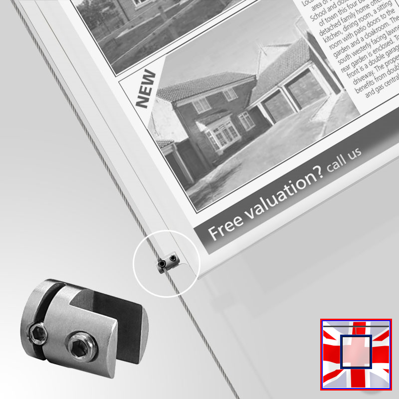 A1 Glass Shelving & Double-Sided Poster Display Stand