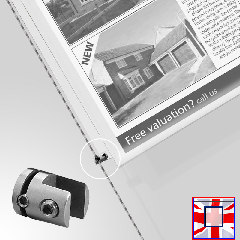 Glass Shelving Display with A2 Poster – Double-Sided Retail Unit