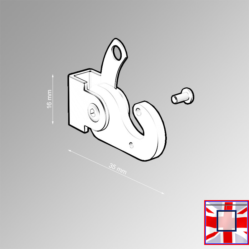 Security Hook for Hanging Rod, 40kg Anti-theft Picture Hanger (C Rail, J Rail & P Rail)