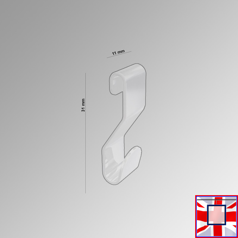 Anchor S Hook, Picture Hanger for Loops or Direct Hanging (White, Silver, Black) for J Rail & C Rail