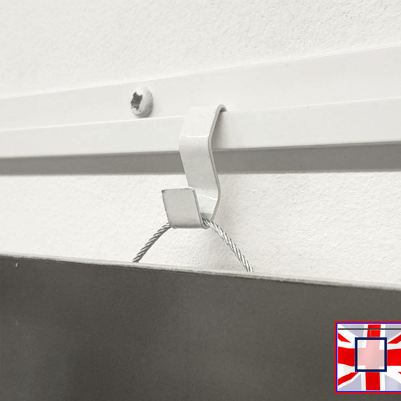 Anchor S Hook, Picture Hanger for Loops or Direct Hanging (White, Silver, Black) for J Rail & C Rail