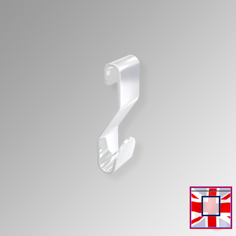 S Hook Anchor for J Rail & C Rail – Picture Hanger for Loops or Direct Hanging (White, Silver, Black)