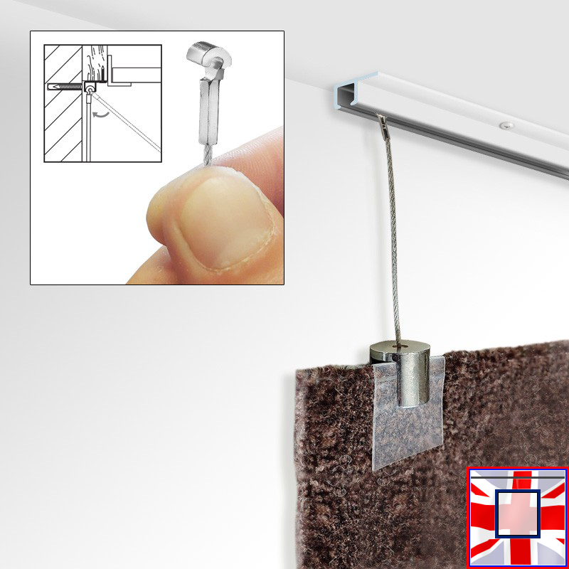 Ceiling Picture Rail Carpet Hanging Kit – Simple U Rail Gallery System