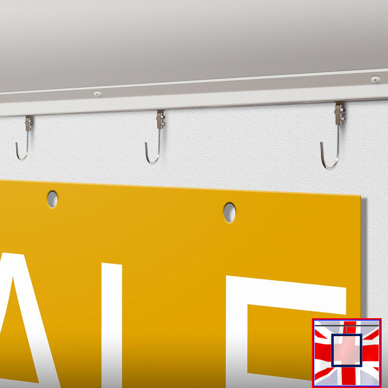 Banner U Rail Kit (Eyelet Ceiling Set & Hooks Track Hanging)