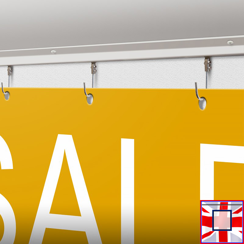 Banner U Rail Kit (Eyelet Ceiling Set & Hooks Track Hanging)