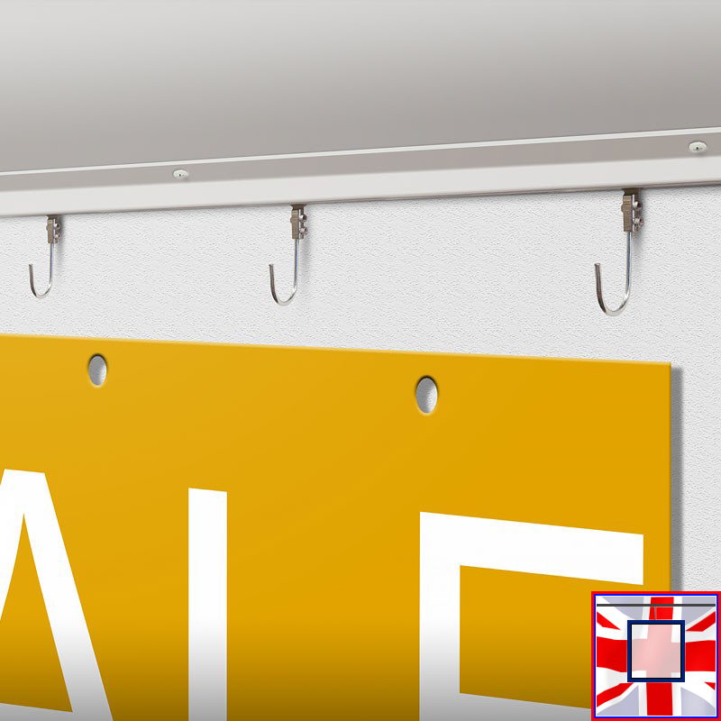 Banner Hanging Kit – U Rail with Ceiling Track & Eyelet Hooks