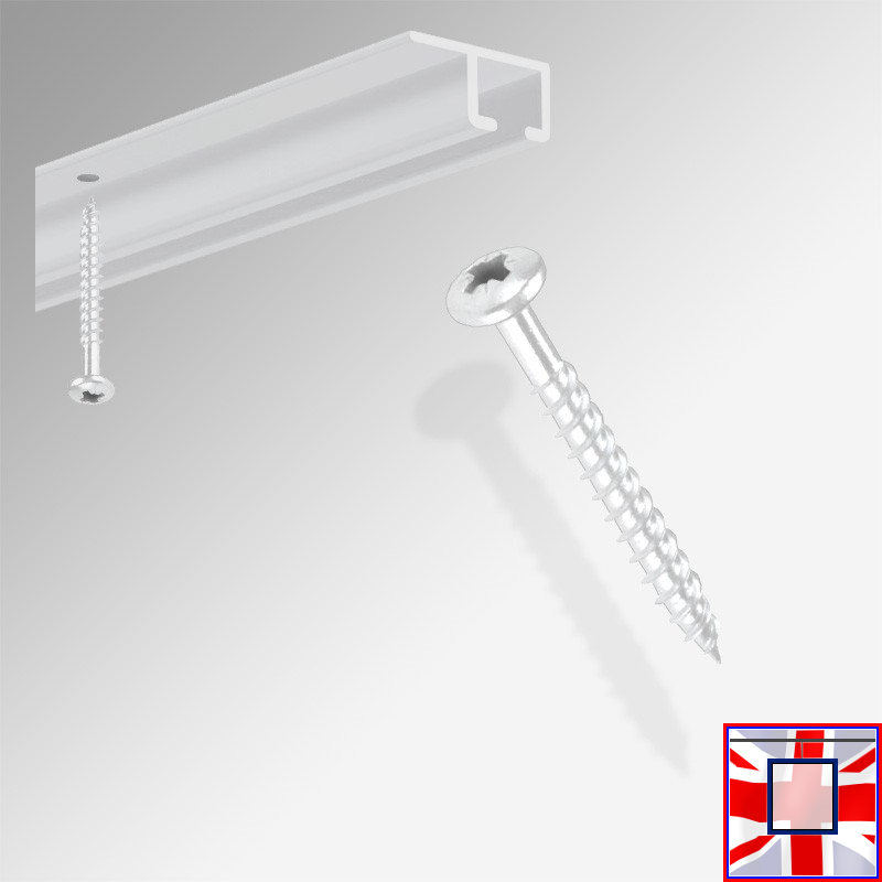 U Rail Screw - Roundhead Phillips (White, Silver, Black)