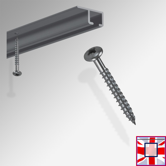 U Rail Screw - Roundhead Phillips (White, Silver, Black)