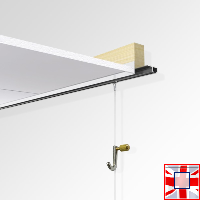 Discreet Ceiling Picture Rail – U Rail Track, 2m & 3m Options
