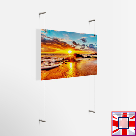 Wall Hanging Poster Art Metal, Cables Kit Wall-to-Wall