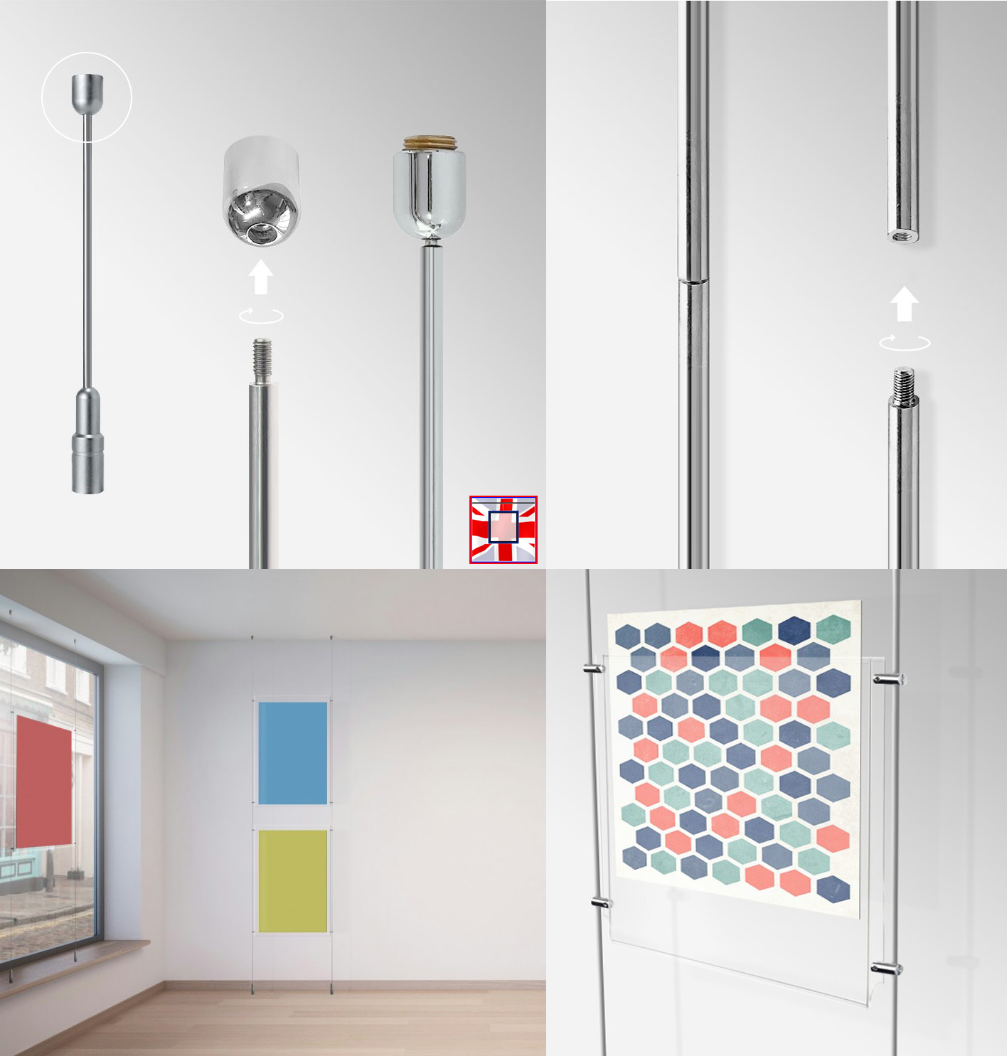 Window Display Hanging Rods Rod Hanging Display Systems – Picture Hanging Company