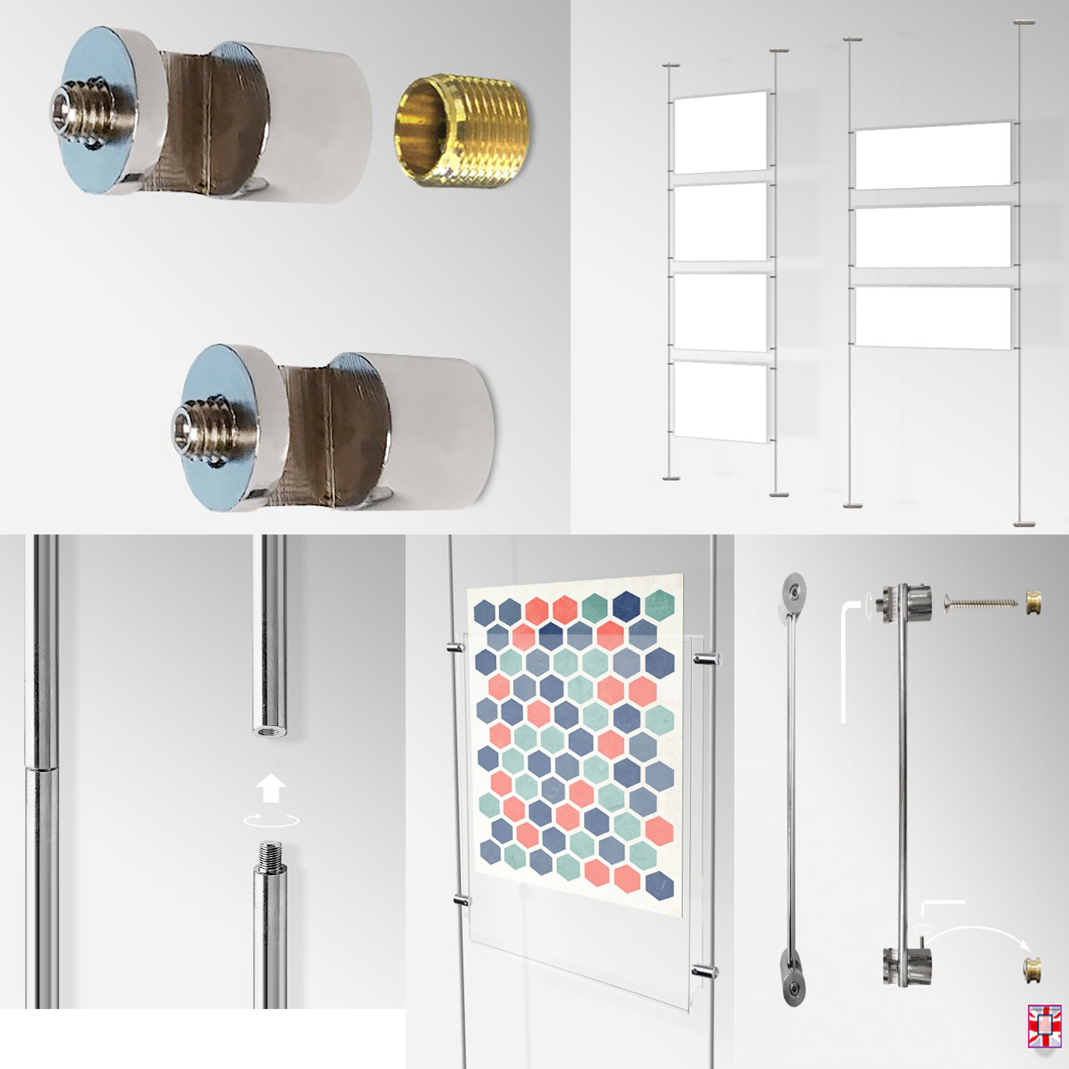 Wall Mounted Rod Sets, Ready-Made Systems Including Poster Pockets ...