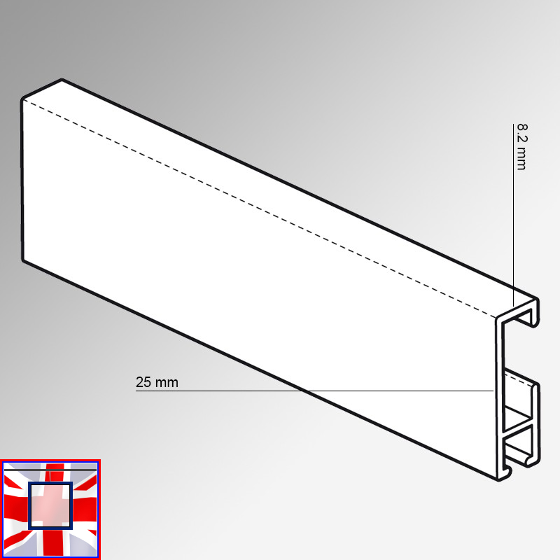 2m 'All-in-one' Clip Rail Gallery System Kit, Wall Hanging Picture Rail & Hooks Set