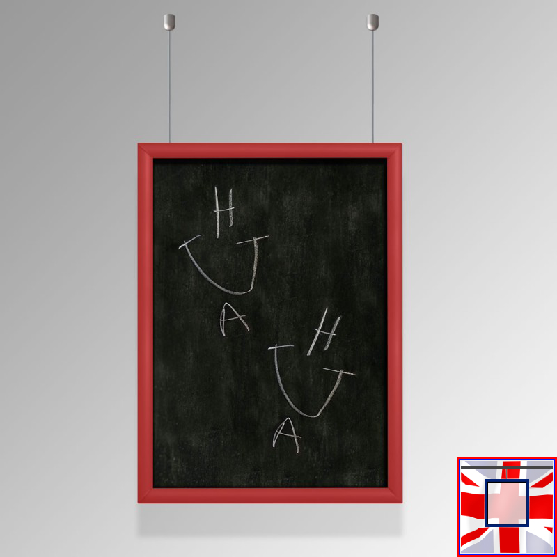 Red Framed Kit Hanging Chalkboard