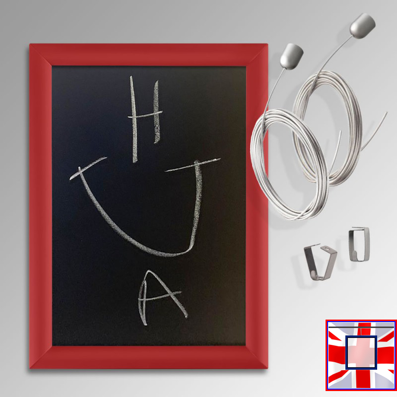 Red Framed Kit Hanging Chalkboard