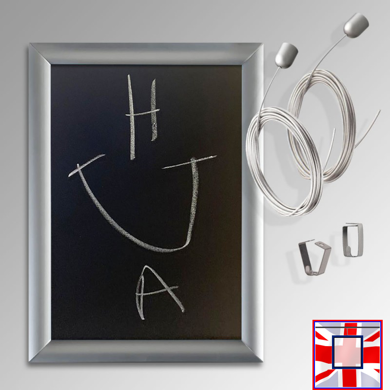 Silver Framed Kit Hanging Chalkboard