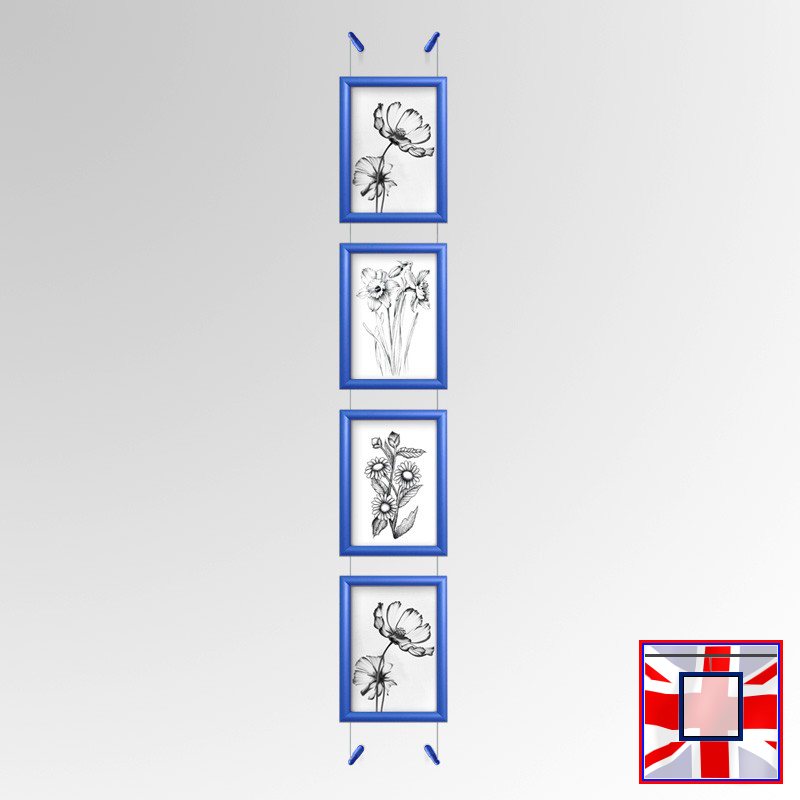 Blue A4 Frame with Wall Cable Kit