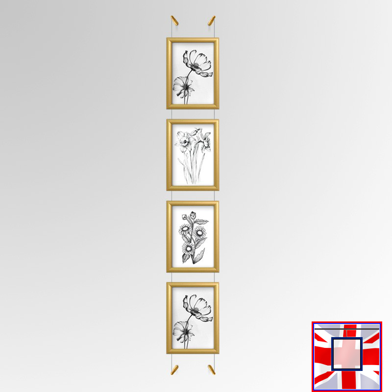 Gold A4 Frame & Wall Cable Kit