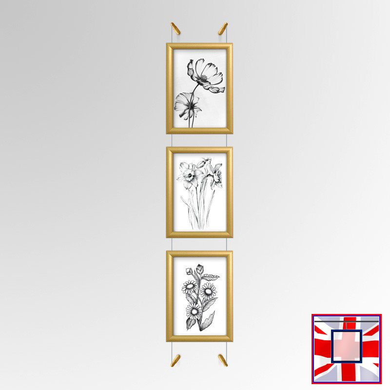 Gold A4 Frame with Wall Cable Kit