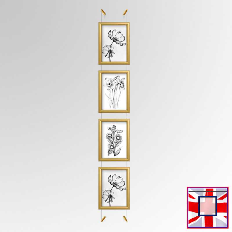Gold A4 Frame with Wall Cable Kit