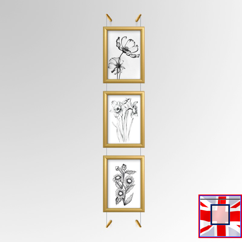 Gold A4 Frame & Wall Cable Kit