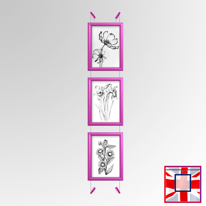 Pink A4 Frame with Wall Cable Kit