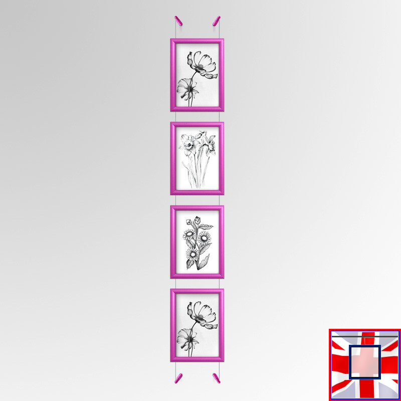 Pink A4 Frame with Wall Cable Kit