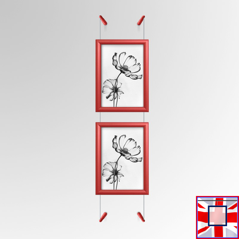 Red A4 Frame with Wall Cable Kit