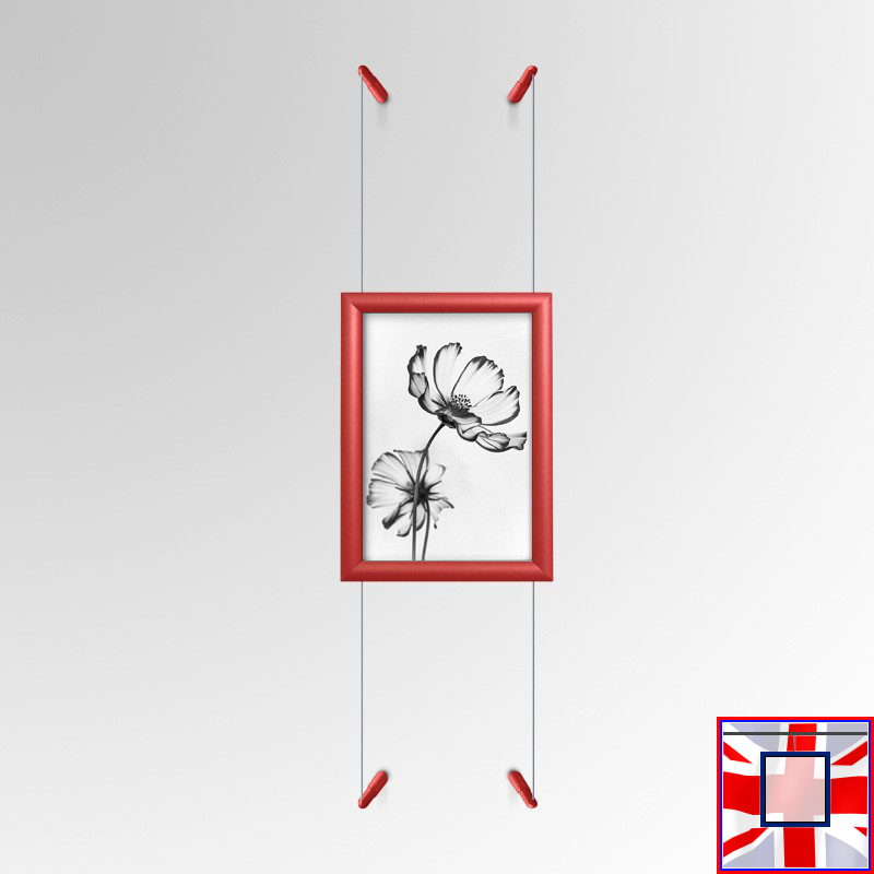 Red A4 Frame with Wall Cable Kit