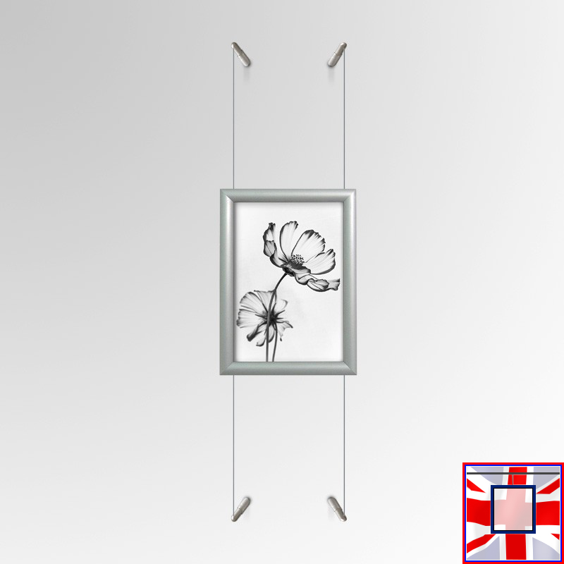 Wall Cable Suspension Kit with A4 Silver Frame