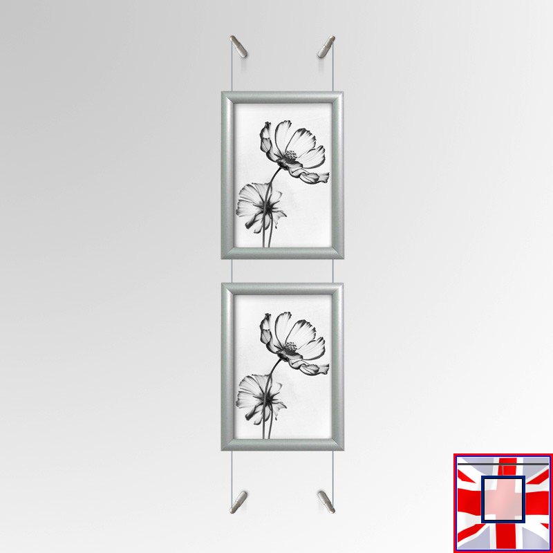 Wall Cable Suspension Kit with A4 Silver Frame