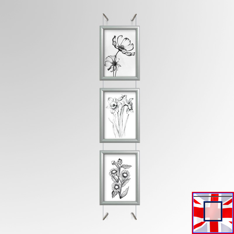 Wall Cable Suspension Kit with A4 Silver Frame