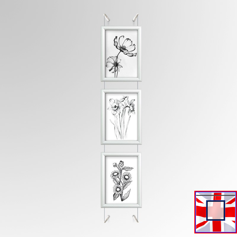 White A4 Frame with Wall Cable Kit