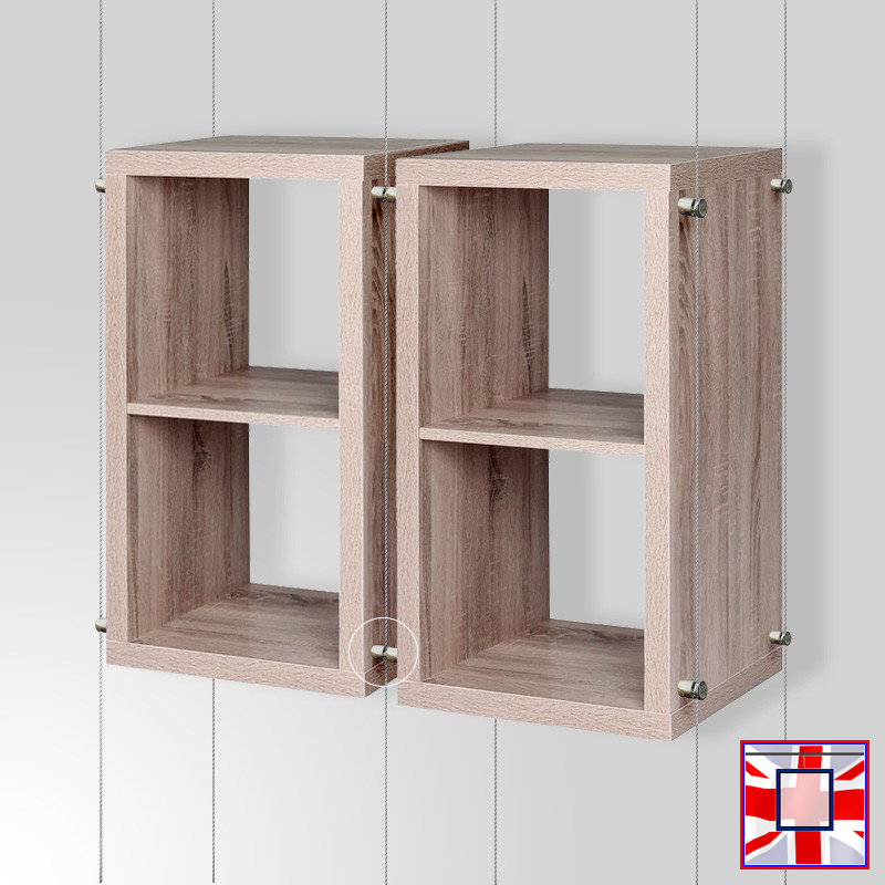Chrome Double Cable Support – Boss Style for Wood Shelves & Cabinets