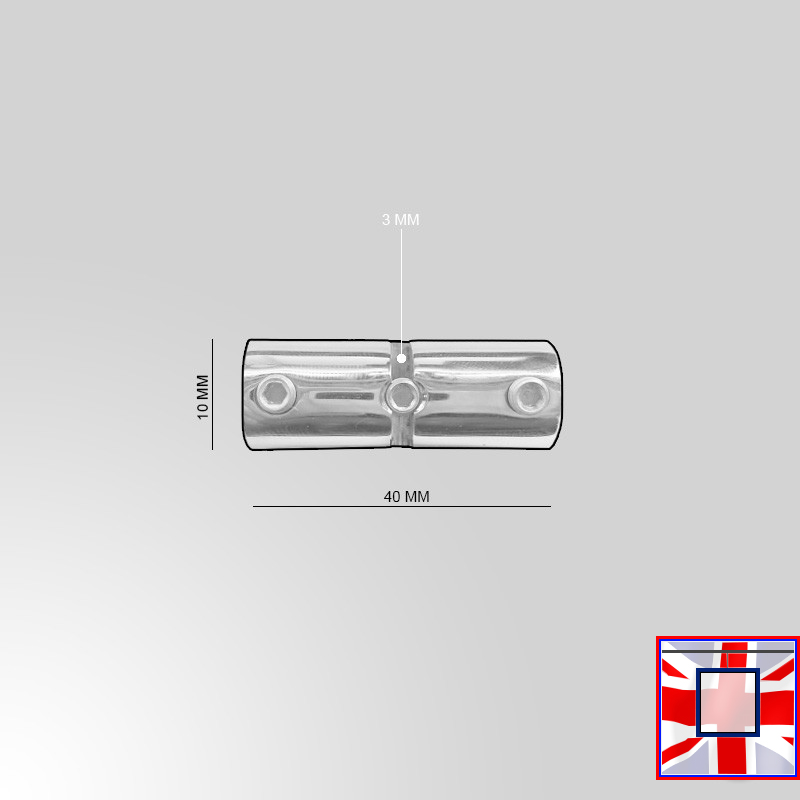Double Wood Shelf Support – Boss Chrome (For Cable-Suspended Cabinets & Shelving)