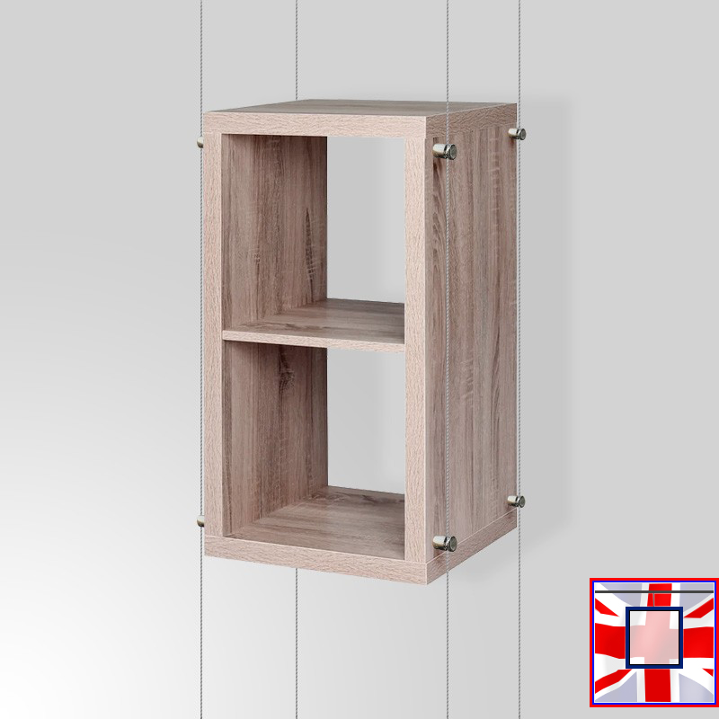 Chrome Boss Shelf Clamp – Single Support for Cable-Suspended Wood Shelves