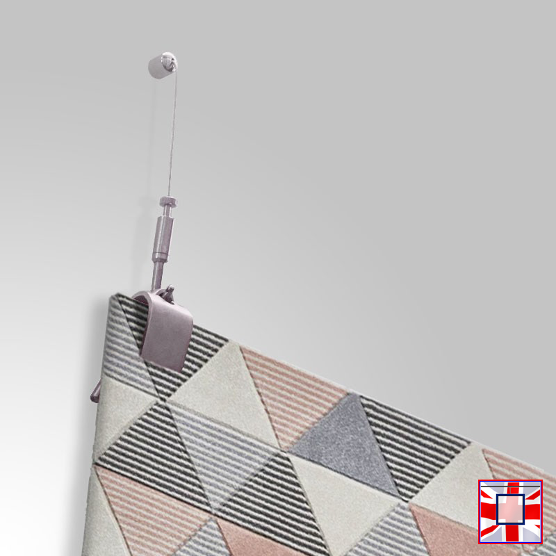 Fixed Hanger Rug Hanging Set – Ceiling & Wall Mounted with Cable & Clamps