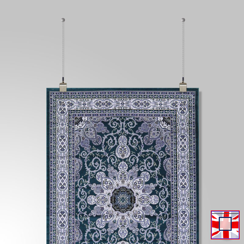Fixed Hanger Rug Hanging Set – Ceiling & Wall Mounted with Cable & Clamps