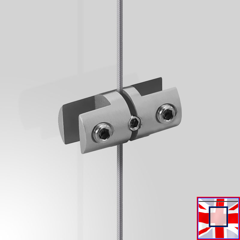 Display Cables 4m – Wall to Floor, Satin Chrome (Perfect for Advertising & Art Hanging)