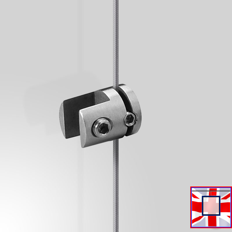 Chrome Vertical-Grip Clamp – 4mm Single Panel Support for Cable Systems
