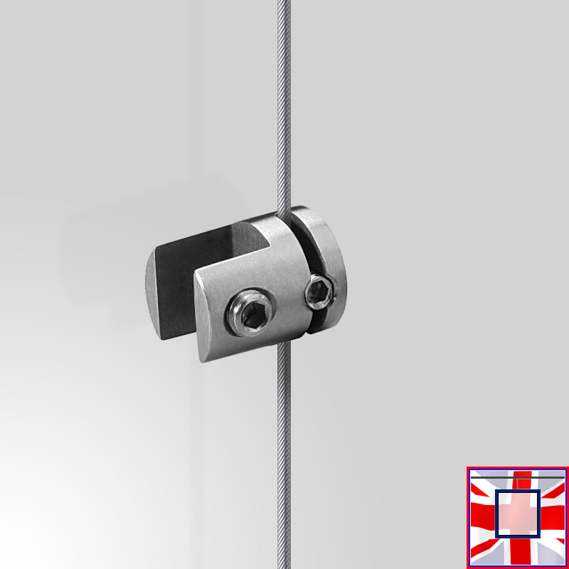 Single Vertical-Grip Cable Panel Clamp – Chrome Finish, 4mm