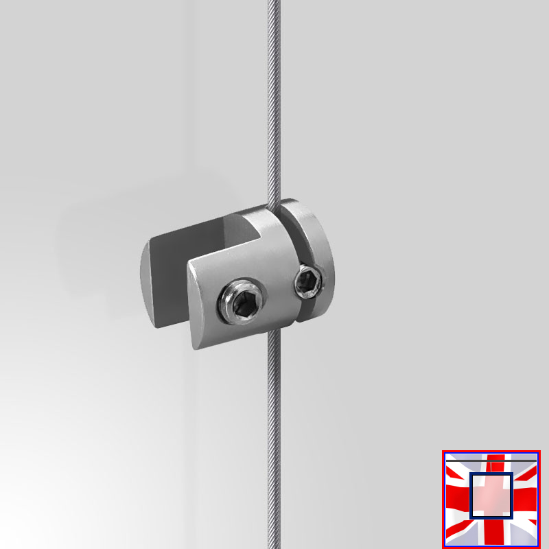 Single Vertical-Grip Cable Panel Clamp – Chrome Finish, 4mm