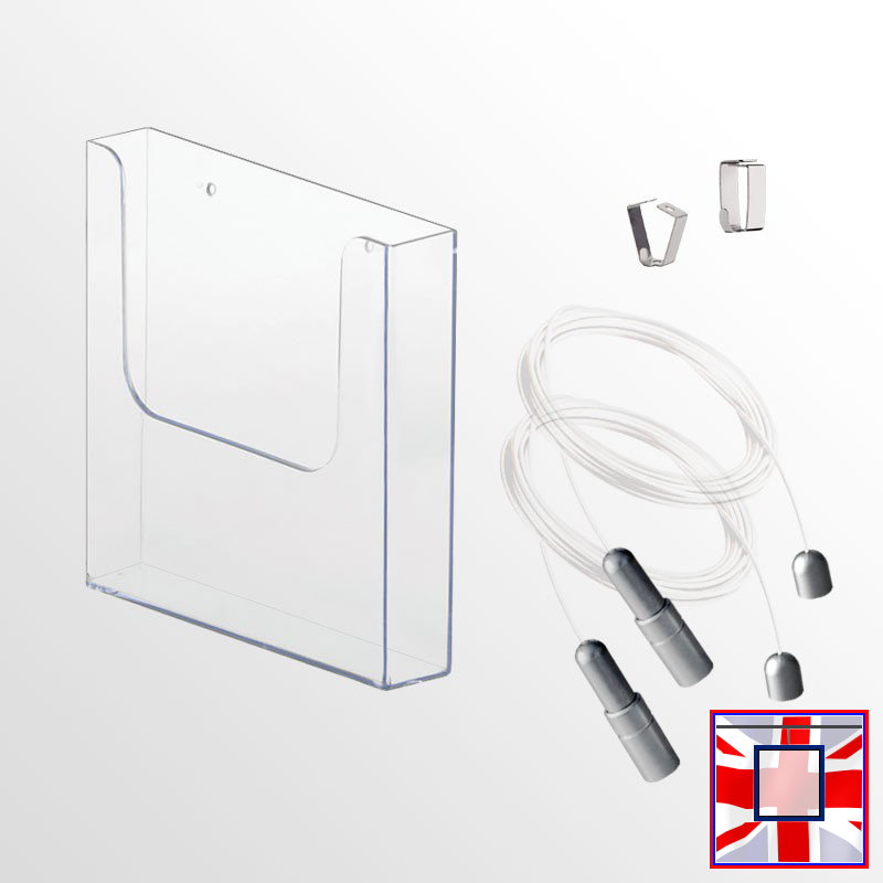Ceiling-to-Floor Leaflet Dispenser Kit – A4 A5 DL Brochure Holder (Cable Display)