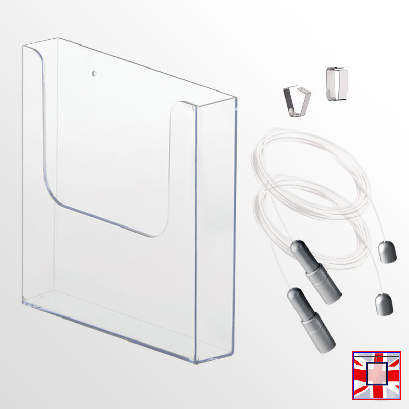 Ceiling-to-Floor Leaflet Dispenser Kit – A4 A5 DL Brochure Holder (Cable Display)